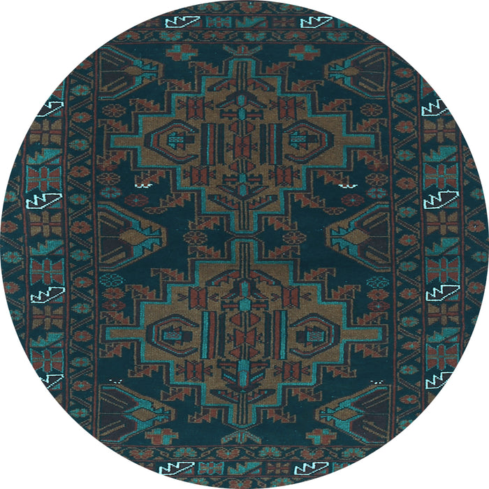 Round Persian Light Blue Traditional Rug, tr1359lblu