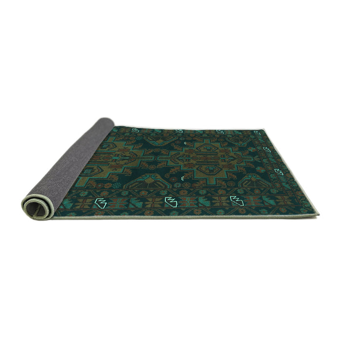 Sideview of Persian Turquoise Traditional Rug, tr1359turq