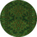 Square Persian Green Traditional Rug, tr1359grn