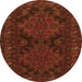 Square Persian Orange Traditional Rug, tr1359org