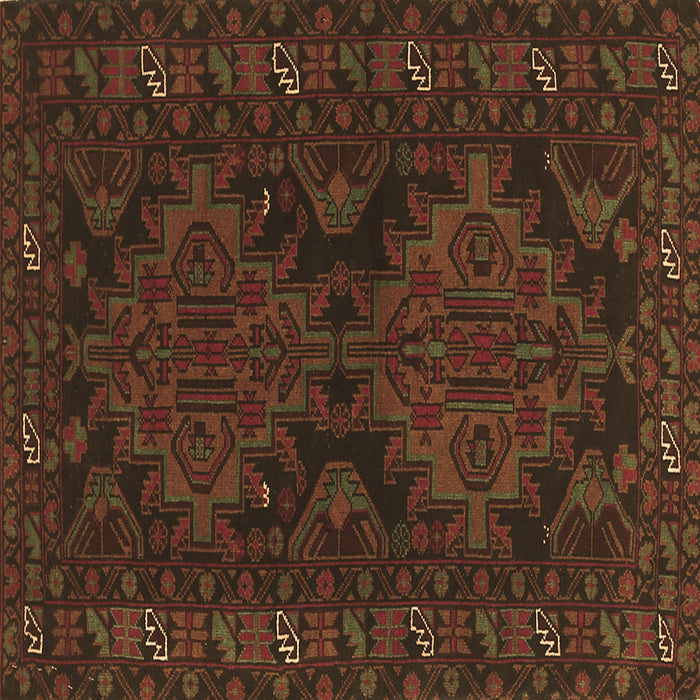 Square Machine Washable Persian Brown Traditional Rug, wshtr1359brn