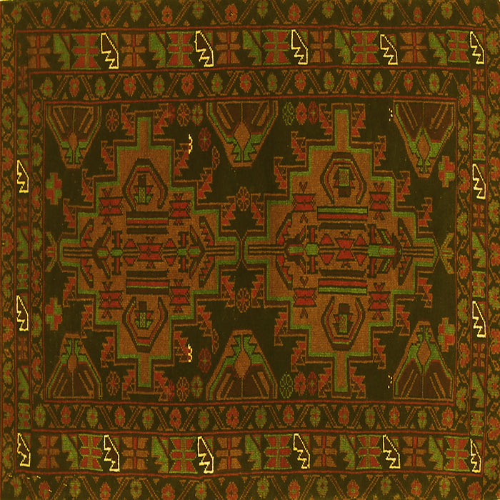 Square Persian Yellow Traditional Rug, tr1359yw