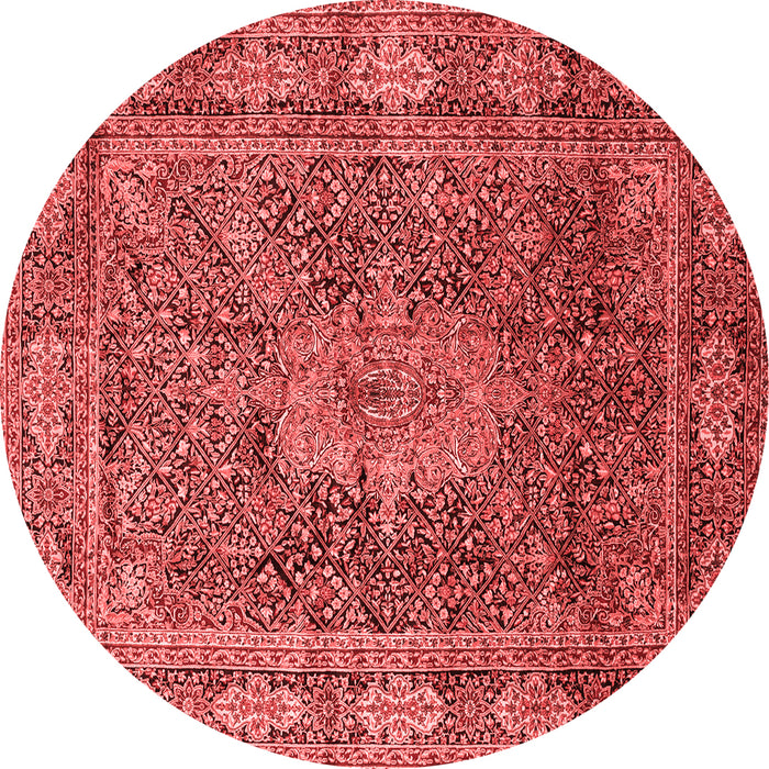 Machine Washable Medallion Red Traditional Rug, wshtr135red