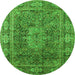 Machine Washable Medallion Green Traditional Area Rugs, wshtr135grn