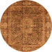 Square Medallion Orange Traditional Rug, tr135org