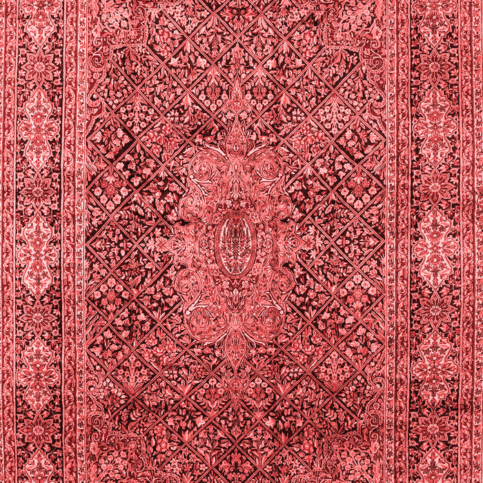 Machine Washable Medallion Red Traditional Rug, wshtr135red