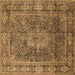 Square Medallion Brown Traditional Rug, tr135brn