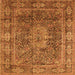 Serging Thickness of Medallion Orange Traditional Rug, tr135org