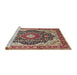 Sideview of Machine Washable Traditional Brown Red Rug, wshtr136