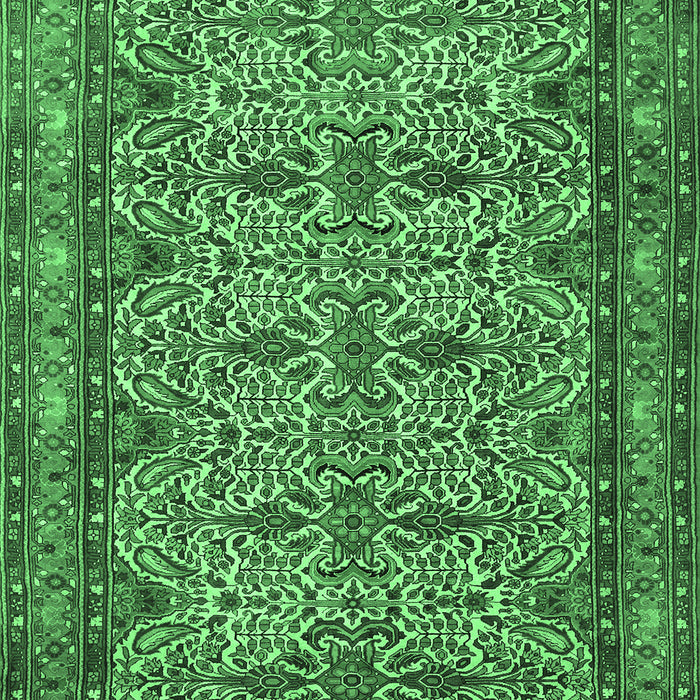 Machine Washable Persian Emerald Green Traditional Area Rugs, wshtr1360emgrn