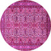 Round Persian Pink Traditional Rug, tr1360pnk
