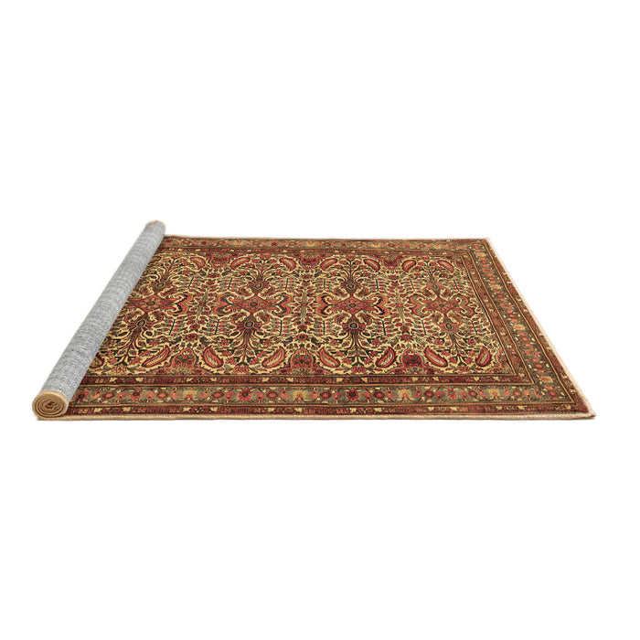 Sideview of Machine Washable Persian Brown Traditional Rug, wshtr1360brn