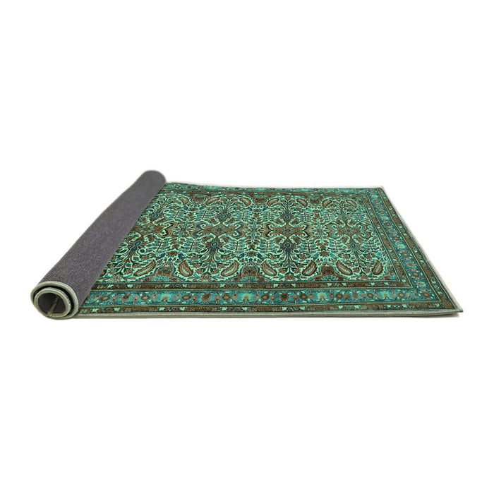 Sideview of Persian Turquoise Traditional Rug, tr1360turq