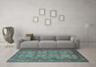 Machine Washable Persian Light Blue Traditional Rug in a Living Room, wshtr1360lblu