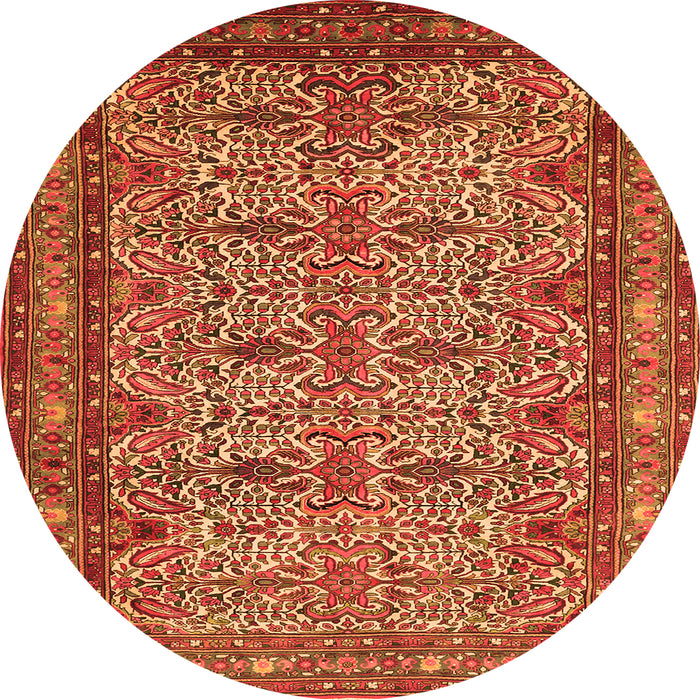 Machine Washable Persian Orange Traditional Area Rugs, wshtr1360org