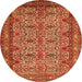 Machine Washable Persian Orange Traditional Area Rugs, wshtr1360org