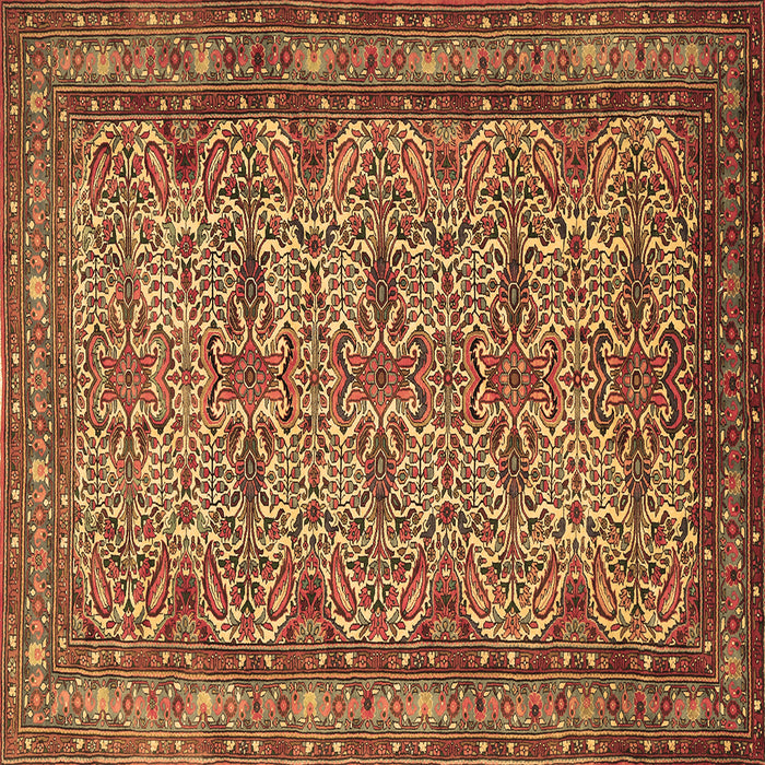 Square Persian Brown Traditional Rug, tr1360brn
