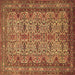 Square Persian Brown Traditional Rug, tr1360brn