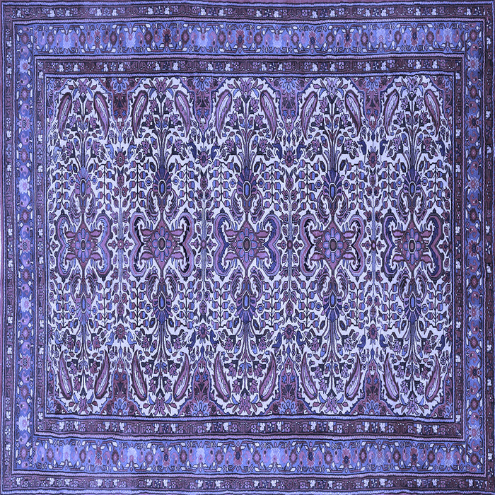 Square Persian Blue Traditional Rug, tr1360blu