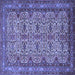 Square Persian Blue Traditional Rug, tr1360blu