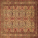 Square Machine Washable Persian Brown Traditional Rug, wshtr1360brn