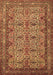 Machine Washable Persian Brown Traditional Rug, wshtr1360brn