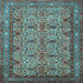Square Persian Light Blue Traditional Rug, tr1360lblu