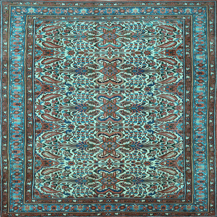 Square Machine Washable Persian Light Blue Traditional Rug, wshtr1360lblu