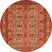 Square Persian Orange Traditional Rug, tr1360org