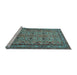 Sideview of Machine Washable Persian Light Blue Traditional Rug, wshtr1360lblu