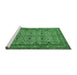 Sideview of Machine Washable Persian Emerald Green Traditional Area Rugs, wshtr1360emgrn