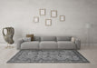 Machine Washable Persian Gray Traditional Rug in a Living Room,, wshtr1360gry