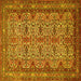 Square Persian Yellow Traditional Rug, tr1360yw