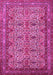 Machine Washable Persian Pink Traditional Rug, wshtr1360pnk