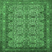 Square Persian Emerald Green Traditional Rug, tr1360emgrn