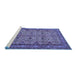 Sideview of Machine Washable Persian Blue Traditional Rug, wshtr1360blu