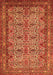 Serging Thickness of Machine Washable Persian Orange Traditional Area Rugs, wshtr1360org