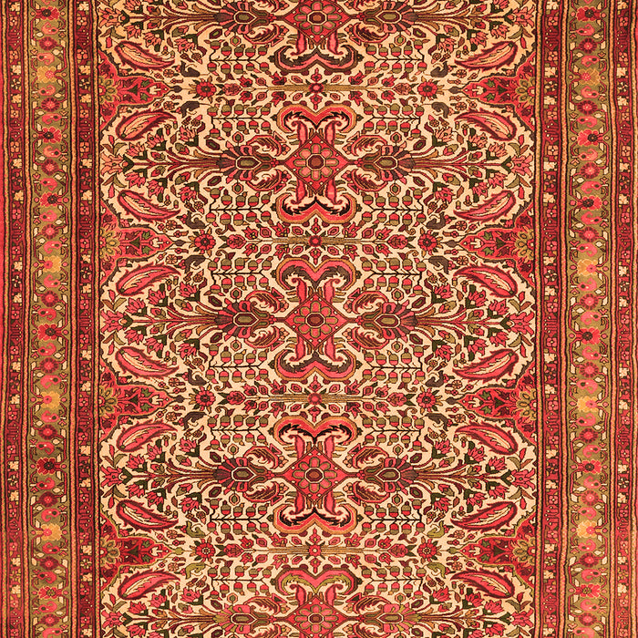 Serging Thickness of Machine Washable Persian Orange Traditional Area Rugs, wshtr1360org