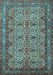 Machine Washable Persian Light Blue Traditional Rug, wshtr1360lblu