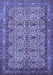 Machine Washable Persian Blue Traditional Rug, wshtr1360blu