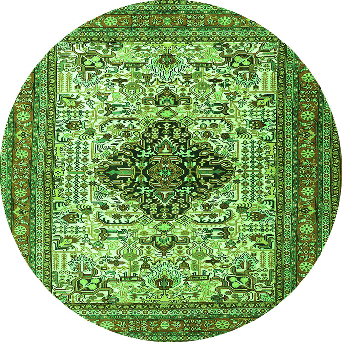 Machine Washable Persian Green Traditional Area Rugs, wshtr1361grn