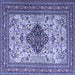 Square Machine Washable Persian Blue Traditional Rug, wshtr1361blu