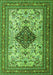 Serging Thickness of Machine Washable Persian Green Traditional Area Rugs, wshtr1361grn