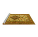 Sideview of Machine Washable Persian Yellow Traditional Rug, wshtr1361yw