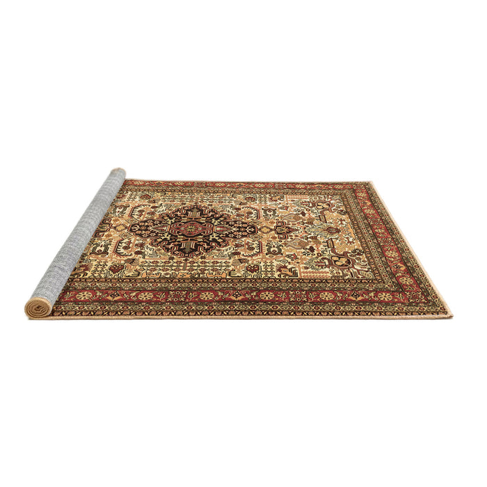 Sideview of Machine Washable Persian Brown Traditional Rug, wshtr1361brn