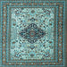 Square Machine Washable Persian Light Blue Traditional Rug, wshtr1361lblu