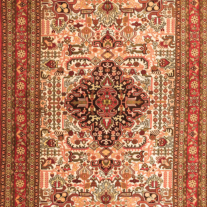 Serging Thickness of Machine Washable Persian Orange Traditional Area Rugs, wshtr1361org