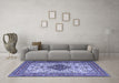 Machine Washable Persian Blue Traditional Rug in a Living Room, wshtr1361blu