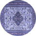 Round Persian Blue Traditional Rug, tr1361blu