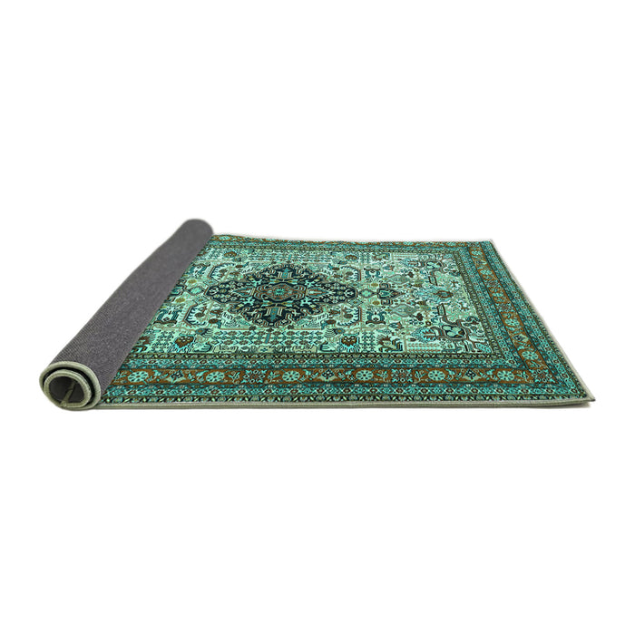 Sideview of Persian Turquoise Traditional Rug, tr1361turq